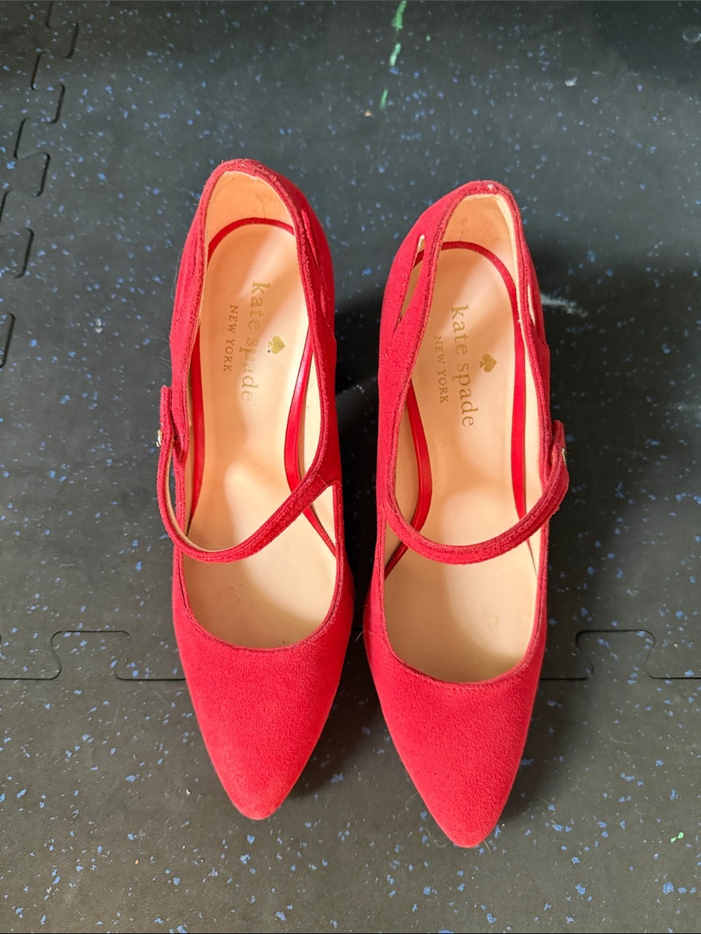 kate spade Red Suede Mary Jane Pumps size 7
